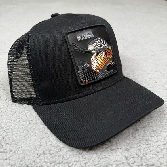 Goorin Bros The Farm Hat Cap Snap Back Black Mamba Snake Patch Mesh Trucker NWT - Picture 3 of 10